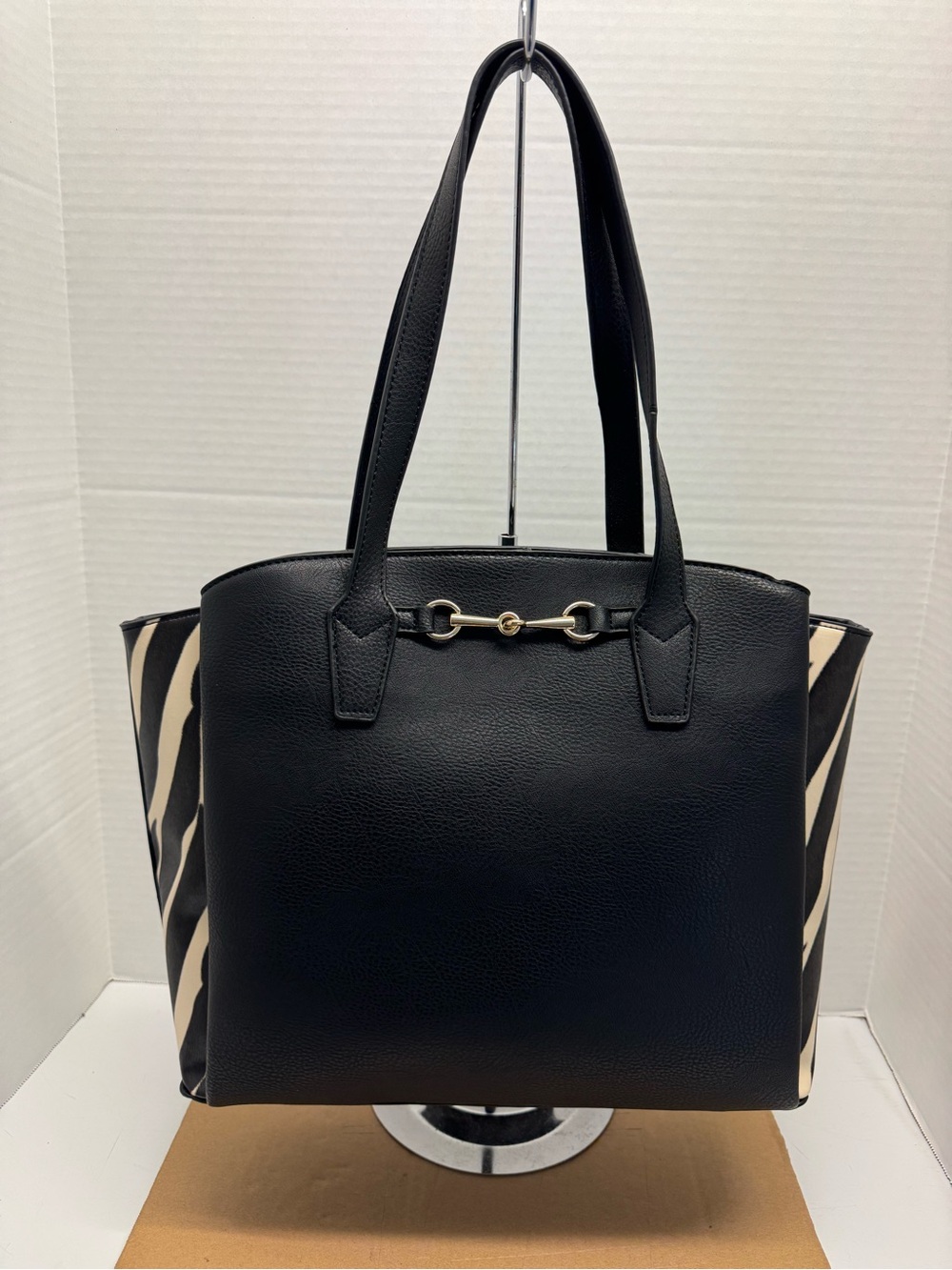 Carlos Santana Triple Compartment Tote with Zebra Detail